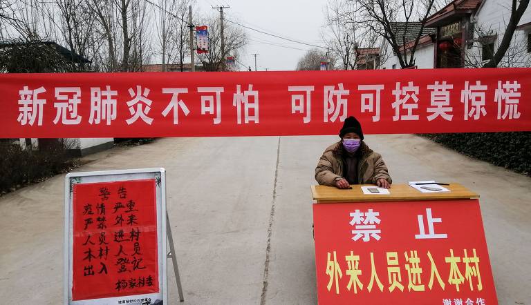 Área interditada para conter avanço do vírus em Zouping, na província de Shandong; região tem 130 infectados