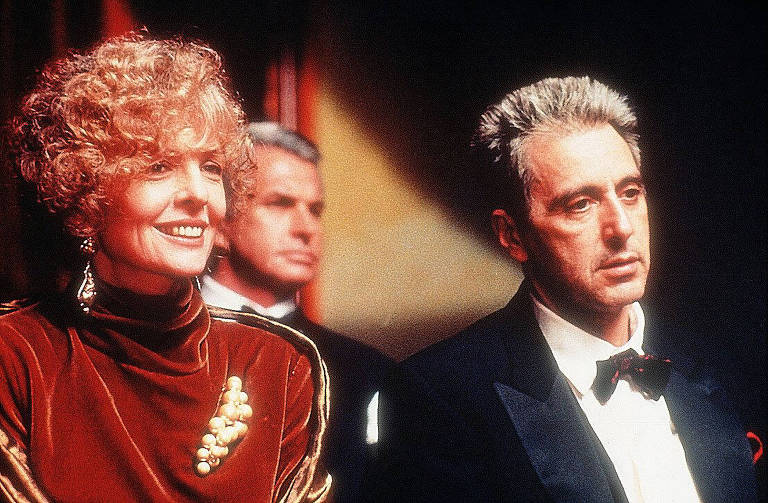 O ator Al Pacino e Diane Keaton em "O Poderoso Chefão 3", de Francis Ford Coppola. Longa concorreu ao Oscar de melhor filme em 1990, quando o vencedor foi "Dança com Lobos", dirigido por Kevin Costner