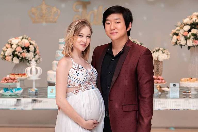 Pyong Lee e a mulher, Sammy, grávida de oito meses