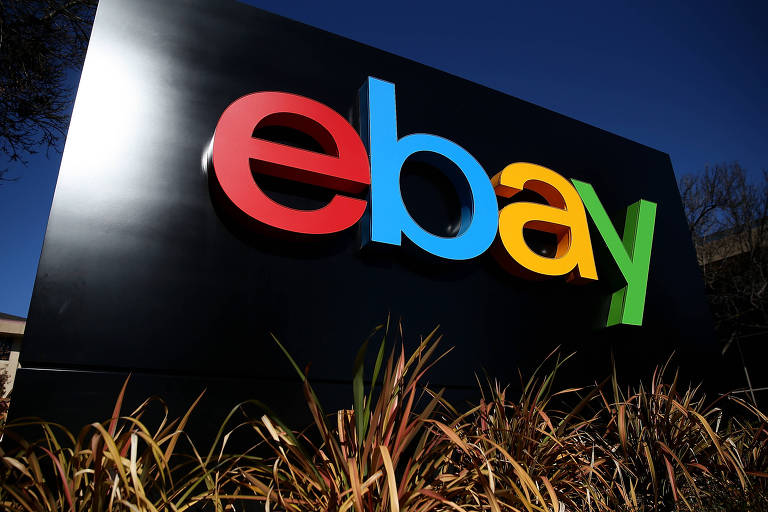 A sign is posted in front of the eBay headquarters on January 22, 2014 in San Jose, California