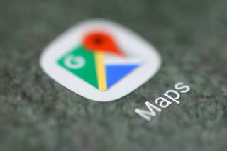 FILE PHOTO: The Google Maps app logo is seen on a smartphone in this illustration