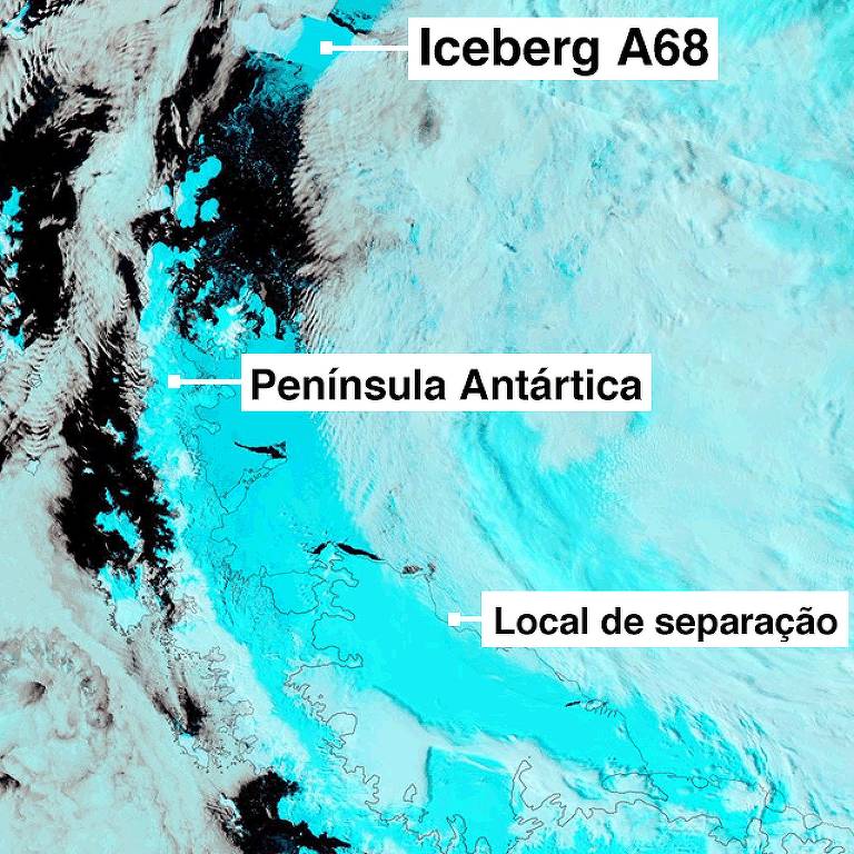 A separação do iceberg A68