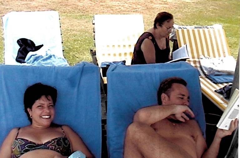 O apresentador Gugu Liberato e a mãe de seus filhos, Rose Di Matteo