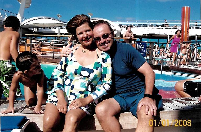 O apresentador Gugu Liberato e a mãe de seus filhos, Rose Di Matteo