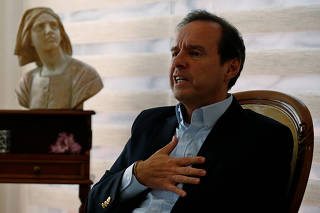 Bolivia's former President Jorge Quiroga speaks during a Reuters interview in La Paz