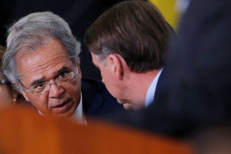 O ministro Paulo Guedes (Economia) e o presidente Jair Bolsonaro