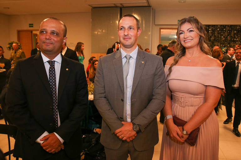 Os deputados Major Vítor Hugo (PSL-GO), Gulherme Derrite (PP-SP) e Aline Sleutjes (PSL-PR)