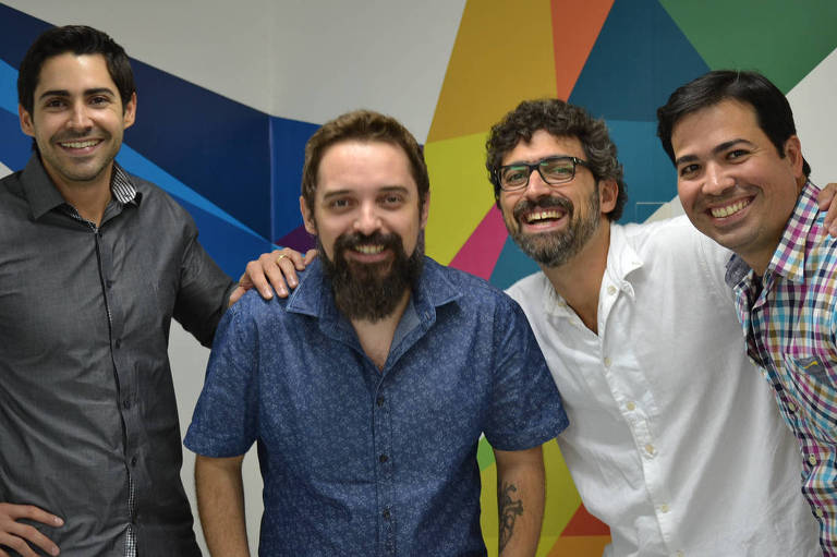 Os quatro sócios da Mr. Plot, criadora do Mundo Bita - Felipe Almeida, Chaps Melo, João Henrique e Enio Porto