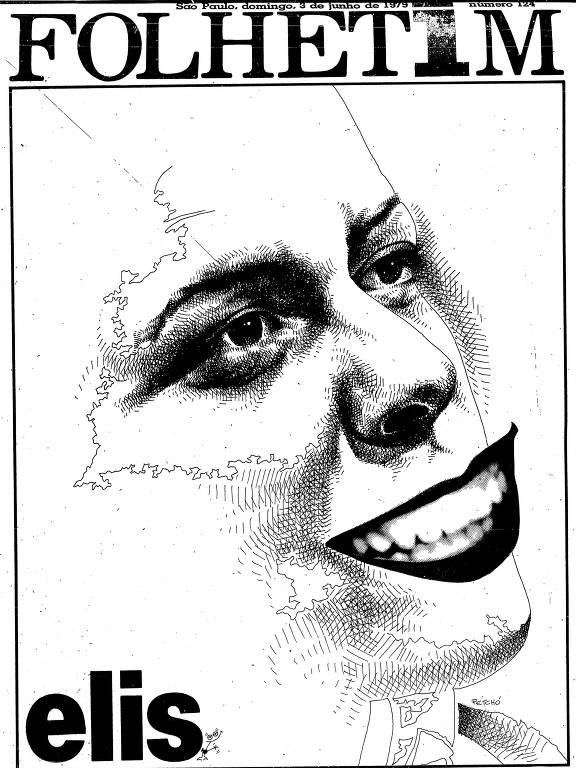 Ilustração do rosto de Elis Regina