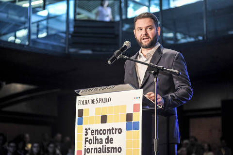 SAO PAULO SP BRASIL 19.02.2020 Terceiro Encontro Folha de Jornalismo, 99 anos, inicio das celebracoes dos 100 realizado no Centro Cultural Vergueiro.
Sergio Davila, diretor de Redacao da Folha
Foto Reinaldo Canato / Folhapress
