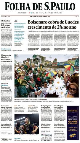 Capa da Edição Nacional da Folha