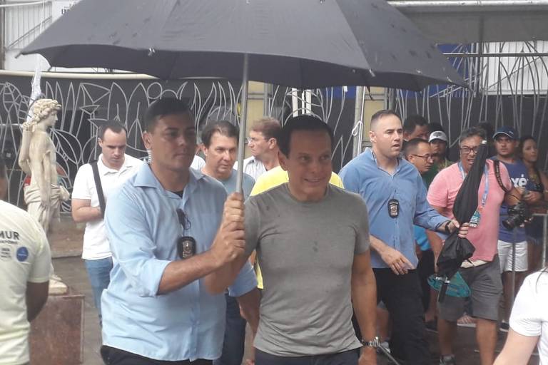 O governador João Doria em viagem a Salvador, durante o Carnaval