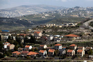 Houses in the Israeli settlement of settlement of Kedumim are seen in the Israeli-occupied West Bank