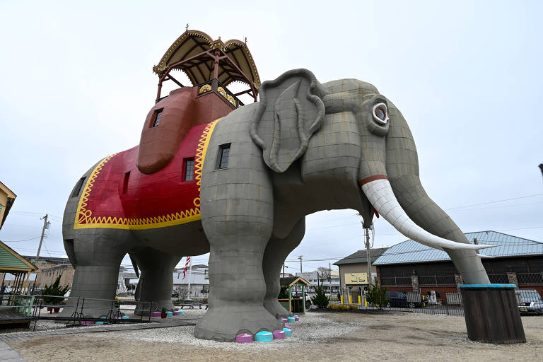 Imagens da casa "Lucy the Elephant" em Margate, Estados Unidos