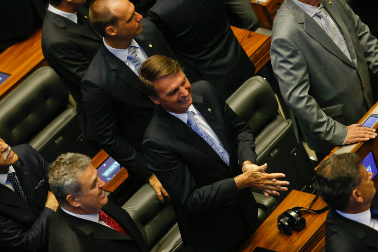 Jair Bolsonaro no plenário da Câmara quando era deputado federal pelo PP do Rio
