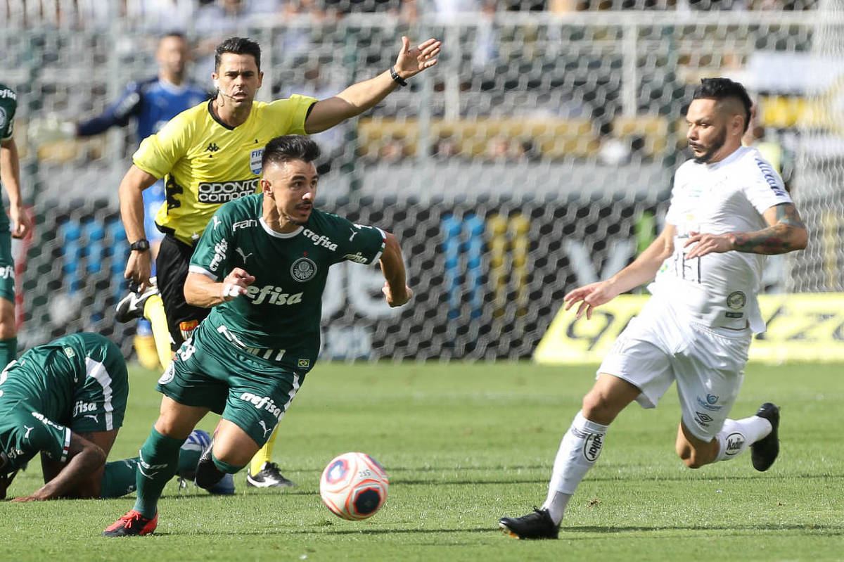 Empate sem gols marca clássico entre Palmeiras e Santos no