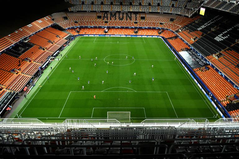Valencia e Atalanta jogaram com portões fechados pelas oitavas de final da Champions, na Espanha