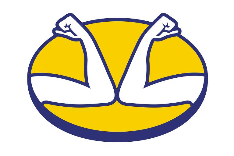Mercado Livre altera logomarca após coronavírus, com um toque de cotovelos na ilustração em azul e amarelo em vez do aperto de mãos