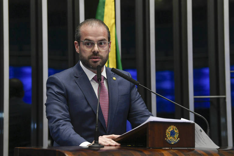 O senador Prisco Bezerra (PDT-CE) faz discurso na tribuna