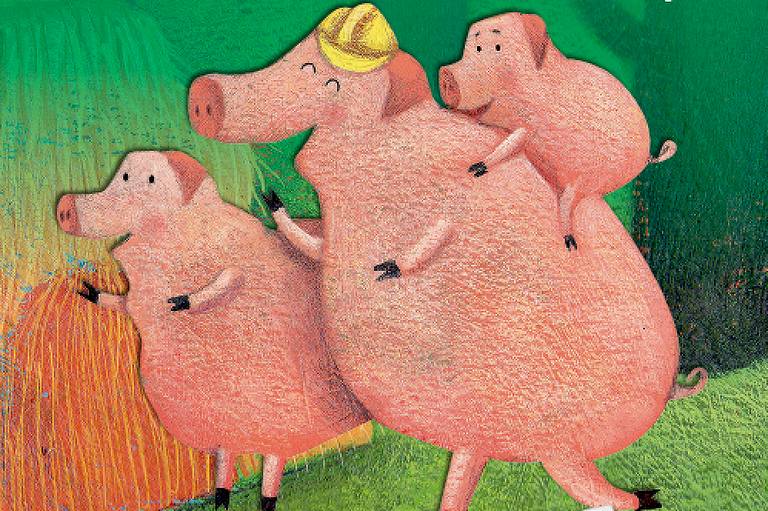 ilustração com três porquinhos