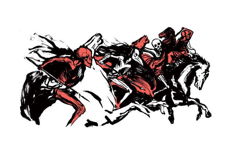 Ilustração dos 4 cavaleiros do apocalipse