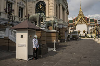 The Grand Palace in Bangkok, Thailand, which like many other Thai tourist sites, has seen visitor numbers collapse because of the coronavirus pandemic, on March 17, 2020. (Adam Dean/The New York Times)