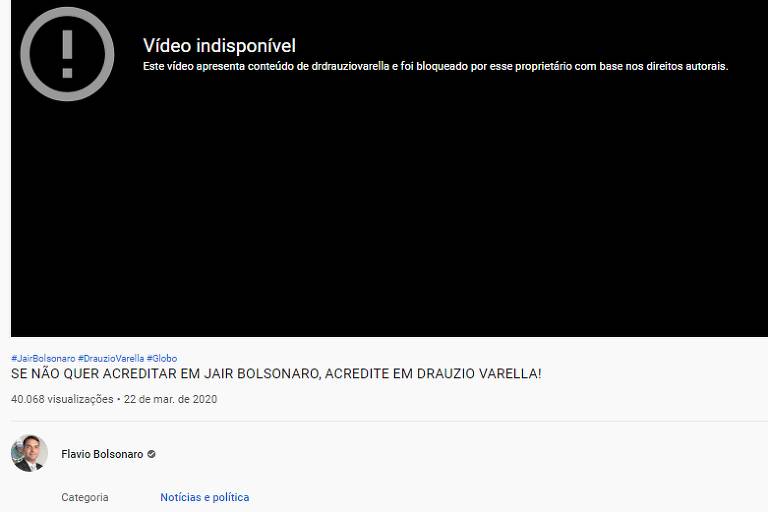 Vídeo excluído pelo Youtube a pedido de Drauzio Varella