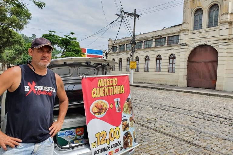 Impacto da quarentena do coronavírus nos trabalhadores informais. Marcio Panúncio, 47, vendedor de quentinhas em Niterói há sete meses