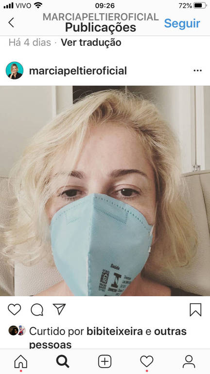 Márcia Peltier, uma das personagens do circuito vip de contaminação pelo coronavírus