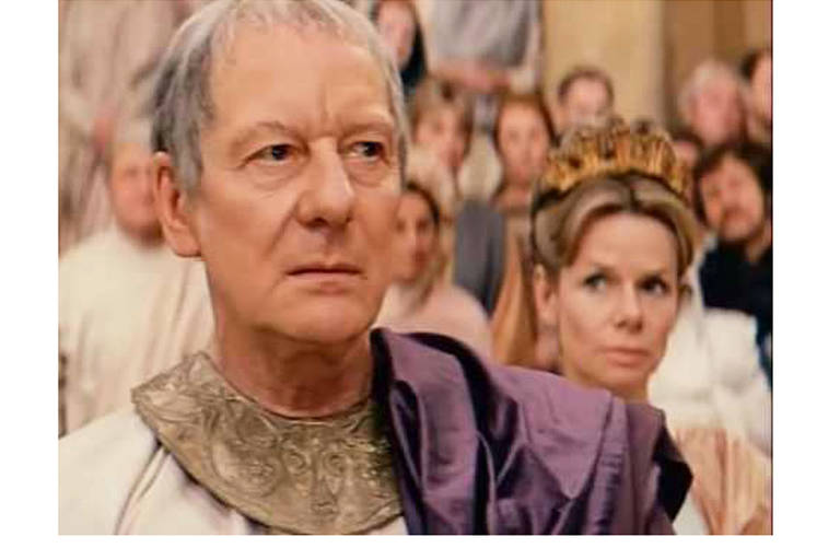 Júlio César retratado por John Gielgud em filme de mesmo nome, de 1970