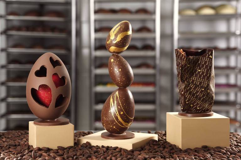 Páscoa Chocolat du Jour tem as linhas Escultura Coração, Escultura Equilíbrio e  Escultura Wrapped