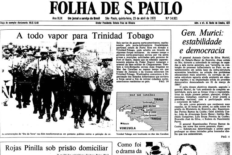 1970: Forças dos EUA vão a Trinidad e Tobago para evitar levante