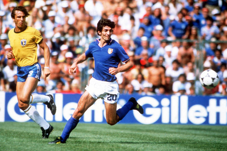 Paolo Rossi contra o Brasil na Copa do Mundo de 1982