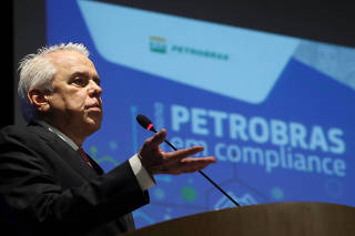 FILE PHOTO: Roberto Castello Branco, CEO of Petroleo Brasileiro S.A. (PETROBRAS), speaks during a compliance event in Rio de Janeiro