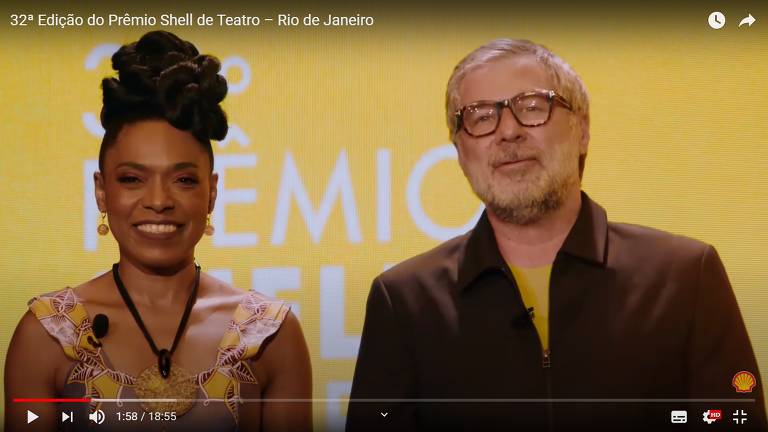 Atores Vilma Melo e Leopoldo Pacheco apresentam Prêmio Shell
