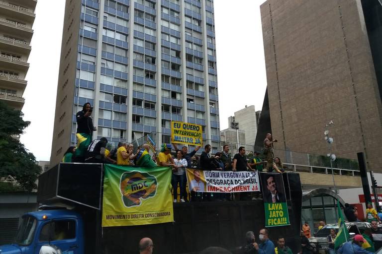 Carreata contra Doria e em apoio a Bolsonaro em São Paulo