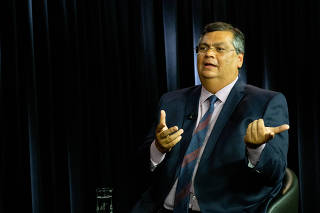 O governador do Maranhão, Flávio Dino (PC do B), durante entrevista
