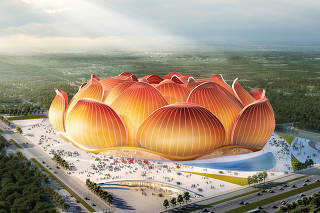 Handout rendering of Guangzhou Evergrande's new stadium