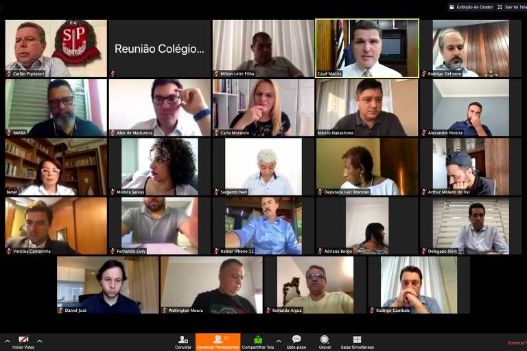 Reunião virtual do colégio de líderes da Assembleia Legislativa de São Paulo