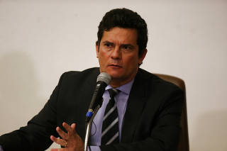 Sergio Moro durante discurso em que anunciou a saída do governo Bolsonaro