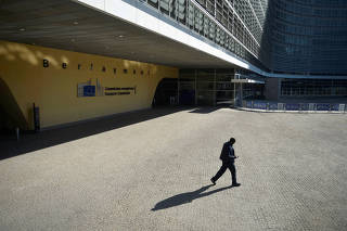 FILE PHOTO: Outside view of the European Commission headquarters in Brussels