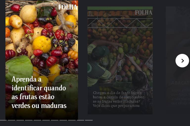Reprodução de Web Stories, parceria do Google com a Folha
