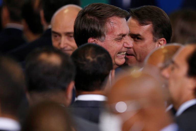 O presidente Jair Bolsonaro após cerimônia de posse do ministro da Justiça, André Mendonça