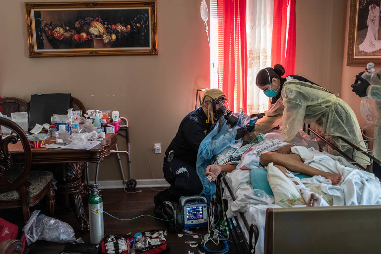 John Moore fotografa pandemia de coronavírus nos EUA