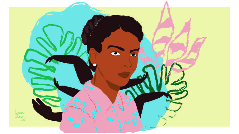 ilustração Aline Souza para a Coluna de Djamila Ribeiro, uma mulher negra,