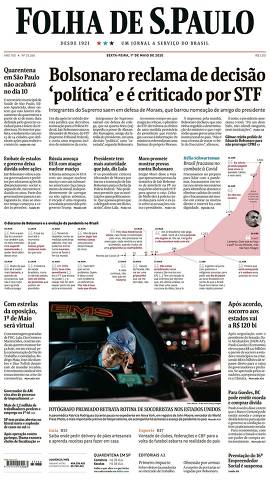 Capa da Edição Nacional da Folha