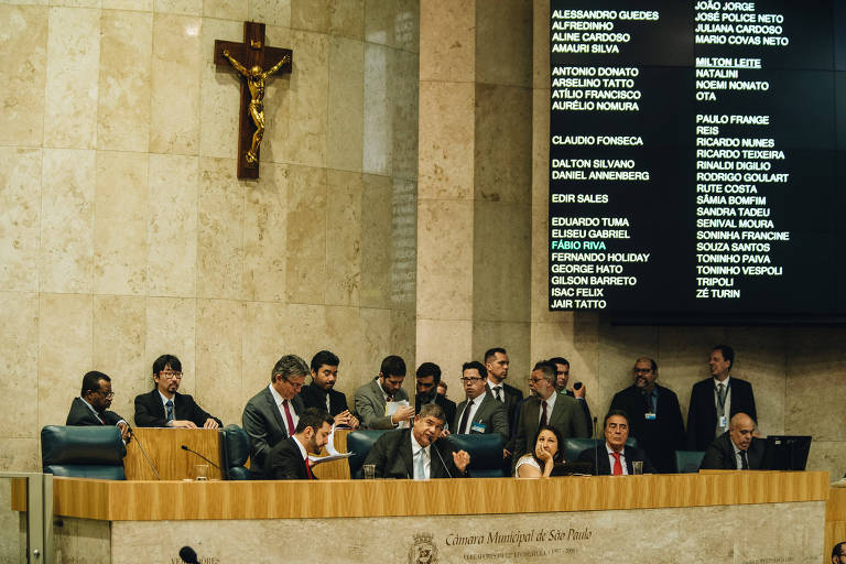 Debate entre vereadores na Câmara Municipal de São Paulo