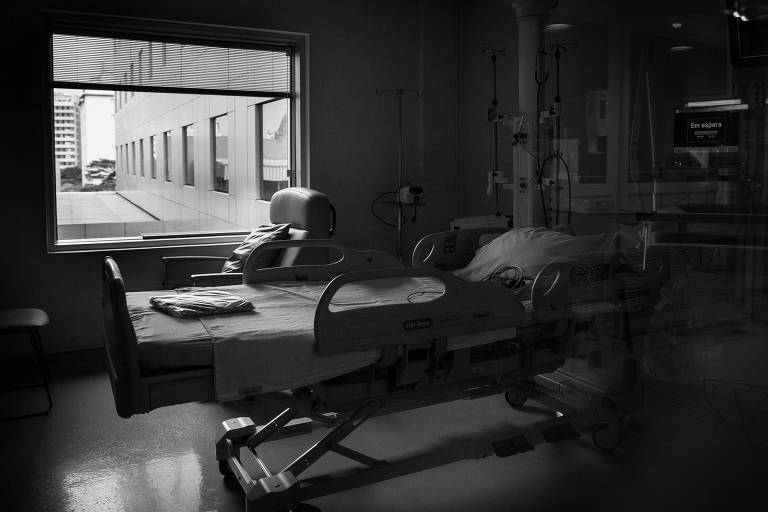 Leito vazio de UTI só com pacientes com Covid-19 do Hospital Alemão Oswaldo Cruz, em SP