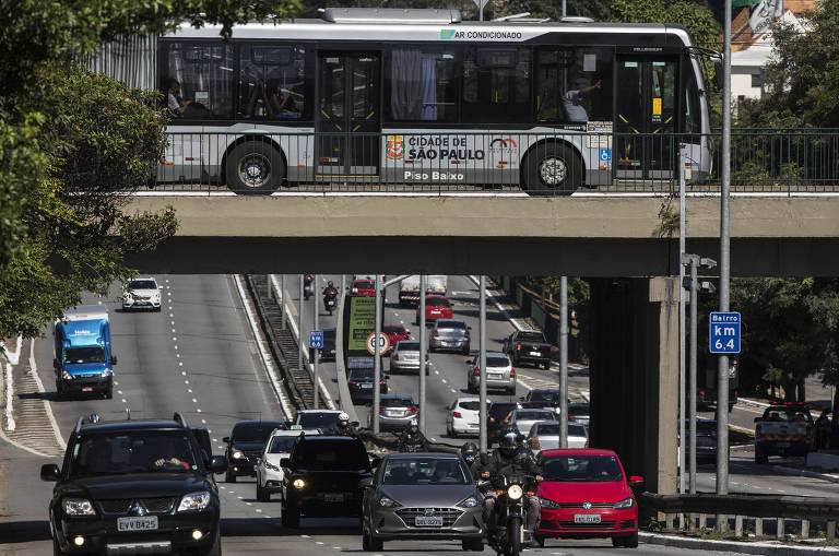 Movimento de veículos no corredor Norte Sul no primeiro dia de rodízio alternado em plena pandemia do novo coronavírus