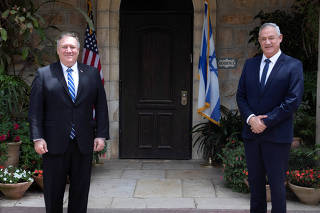U.S. Secretary of State Mike Pompeo meets with Israeli Blue and White party leader Benny Gantz in Jerusalem